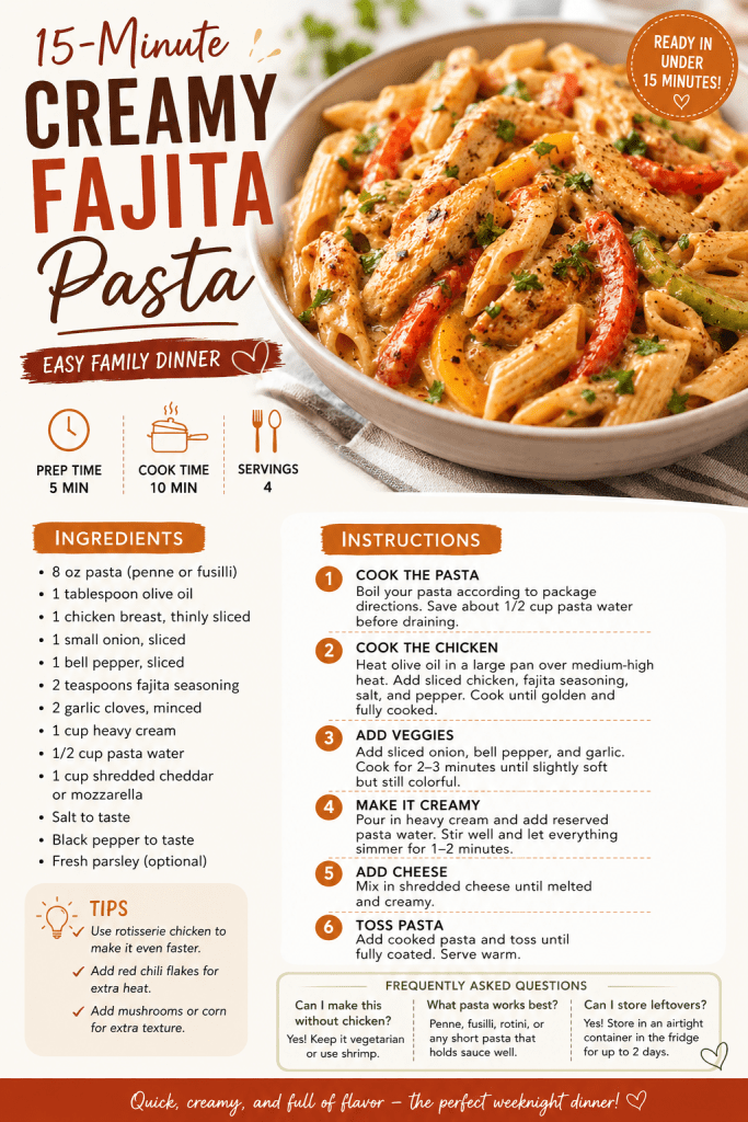 creamy fajita pasta